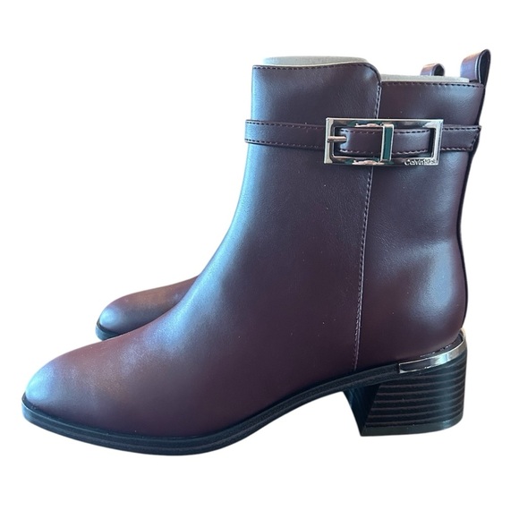 Calvin Klein Jallis Dark Red Bootie Size 6.5 - Picture 1 of 10